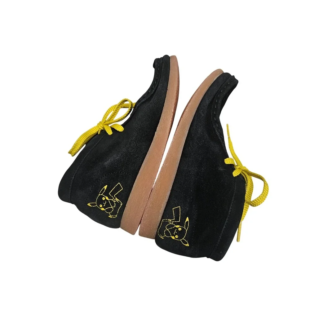 Clarks Wallabee Pokemon Pikachu Boots Kids 13 Black Suede Yellow Lace Moccasin